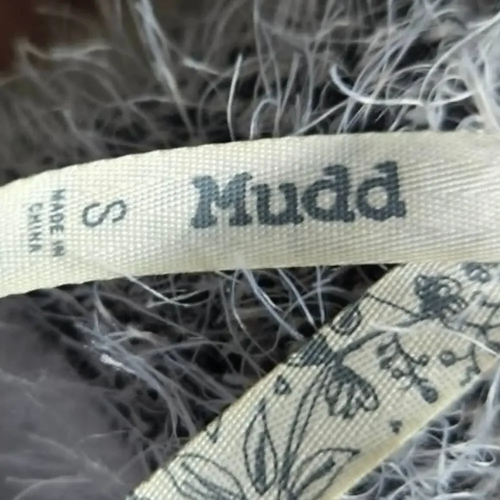 Mudd Zebra Fuzzy Eyelash Knit Pullover Sweater Size S 90s Crew Neck Long Sleeve